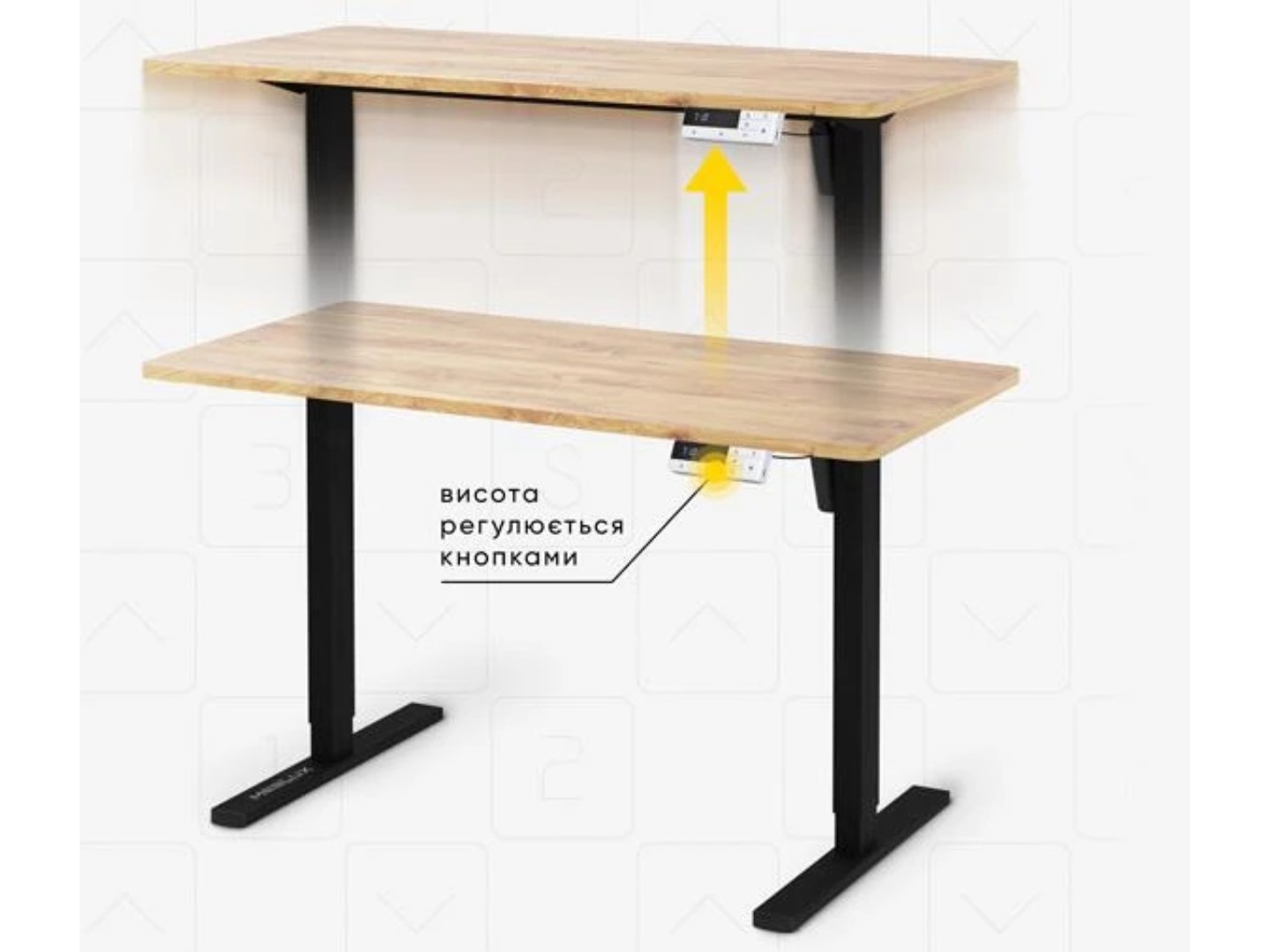 Стіл з електрорегулюванням висоти Mealux PowerDesk Lite Mahogany (EVO-201 Lite Mahogany/B) — фото 9